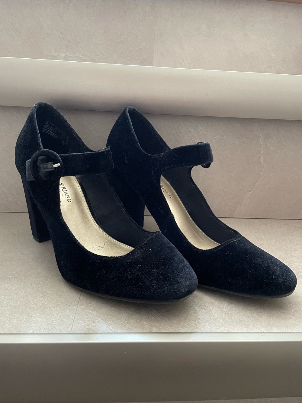Christian Siriano Black Velvet Mary Jane Heels